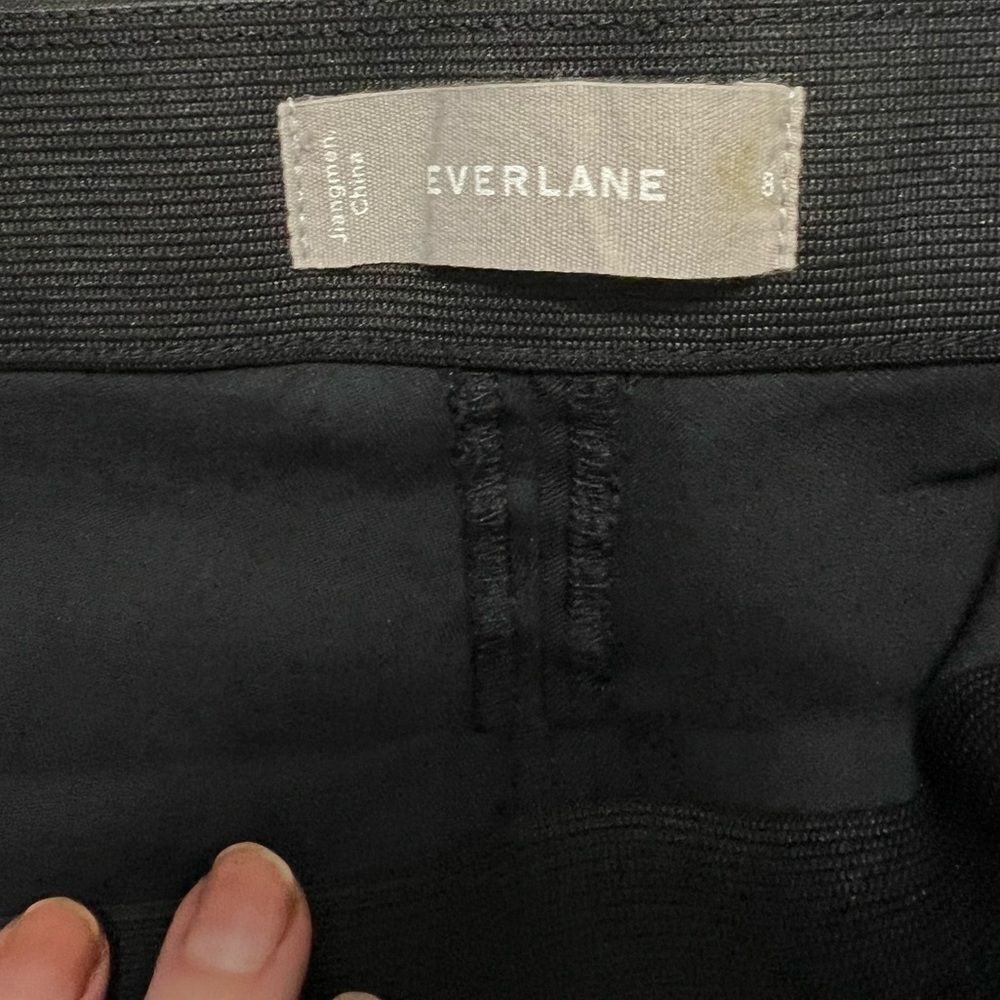 Everlane black size 8 trouser pants pull on side zipper skinny - Picture 7 of 8